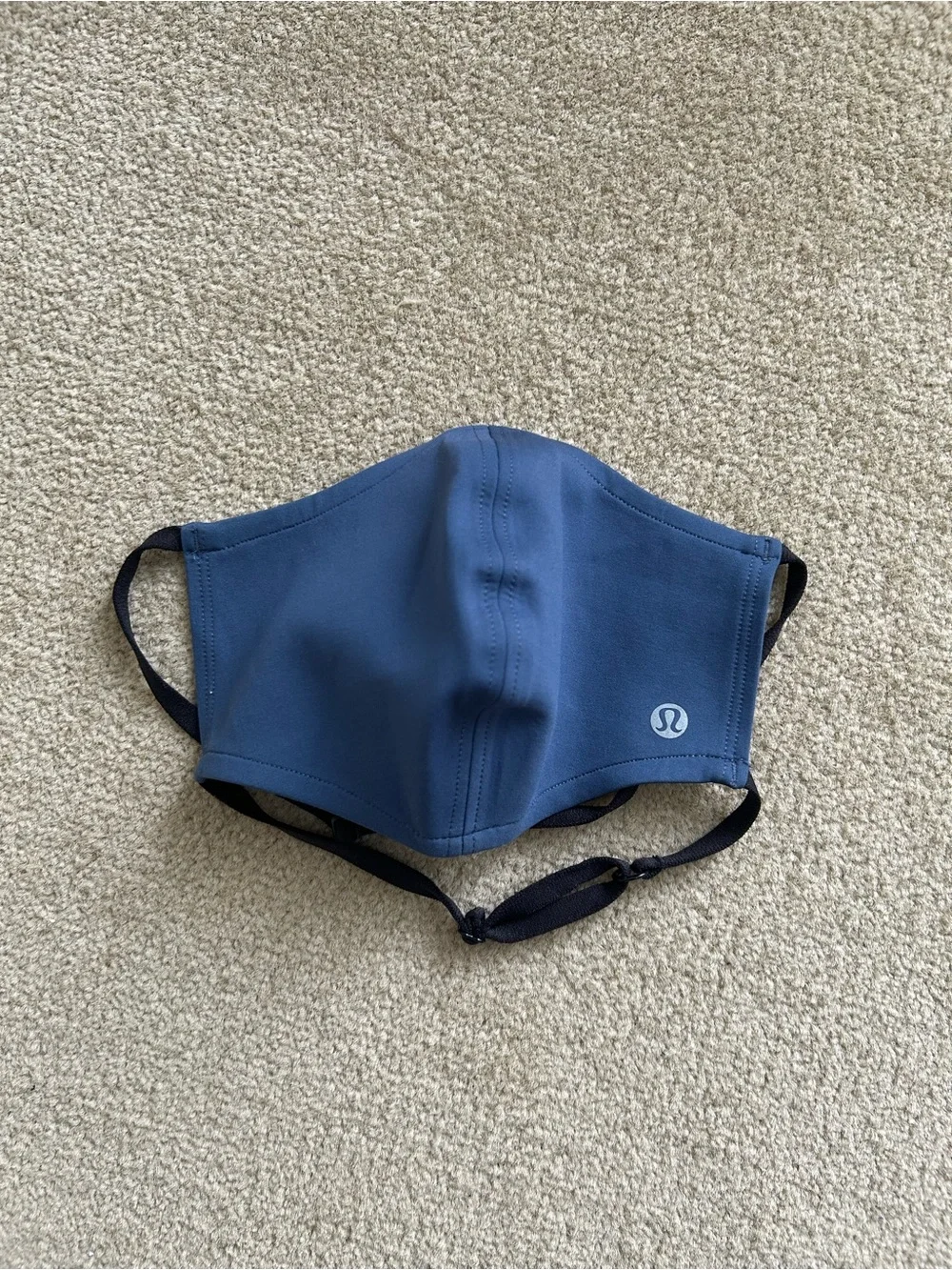 Lululemon Dusty Blue Grey Double Strap Face Mask with Adjustable Head Straps